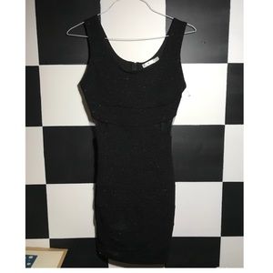 Sparkly black dress- two mesh cut outs on the side